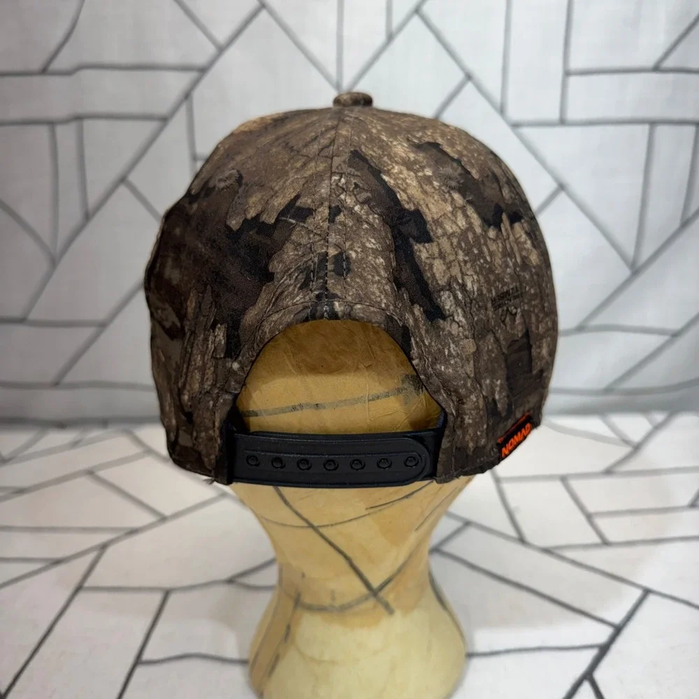 Nomad Snapback Hat OSFM Brown Realtree Timber Camo Hunting Logo Patch Cap